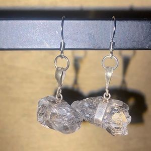 Handmade Genuine Quartz & Silver Earrings